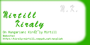 mirtill kiraly business card